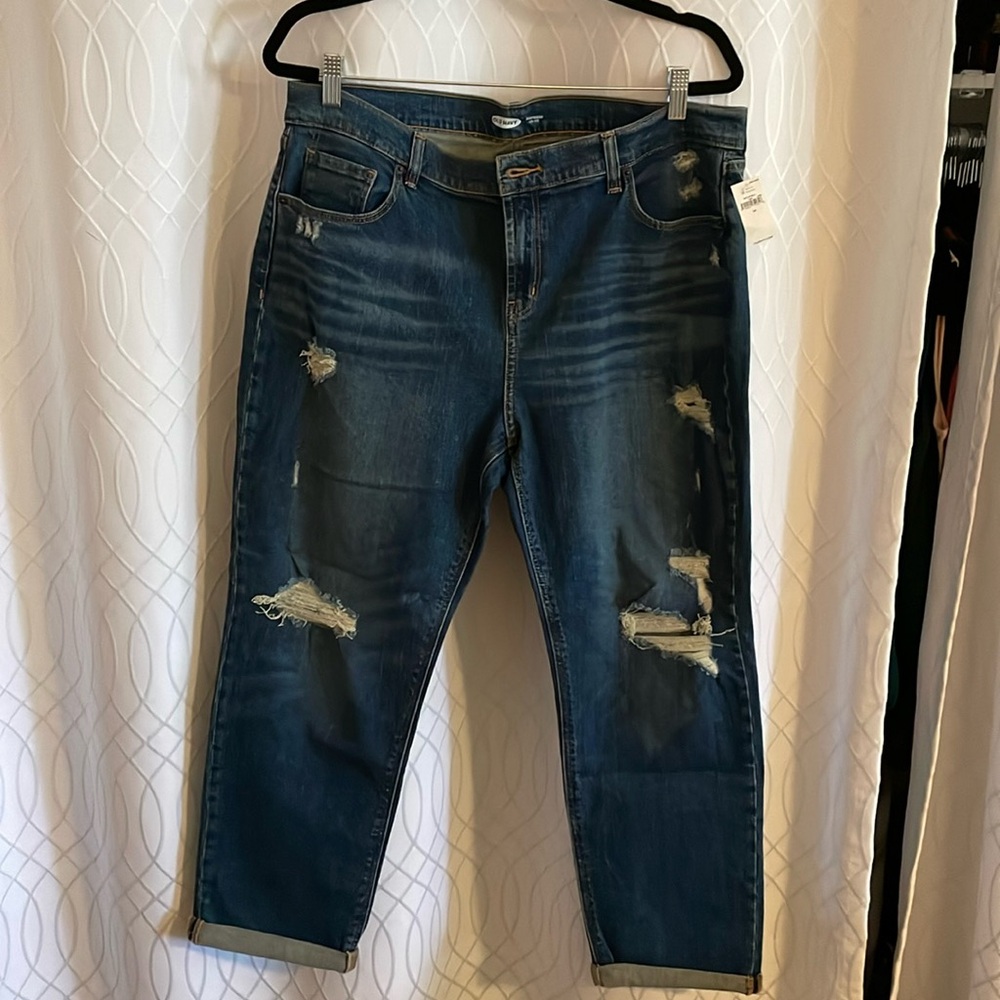 Old Navy women’s boyfriend mid rise cropped jeans SZ 14